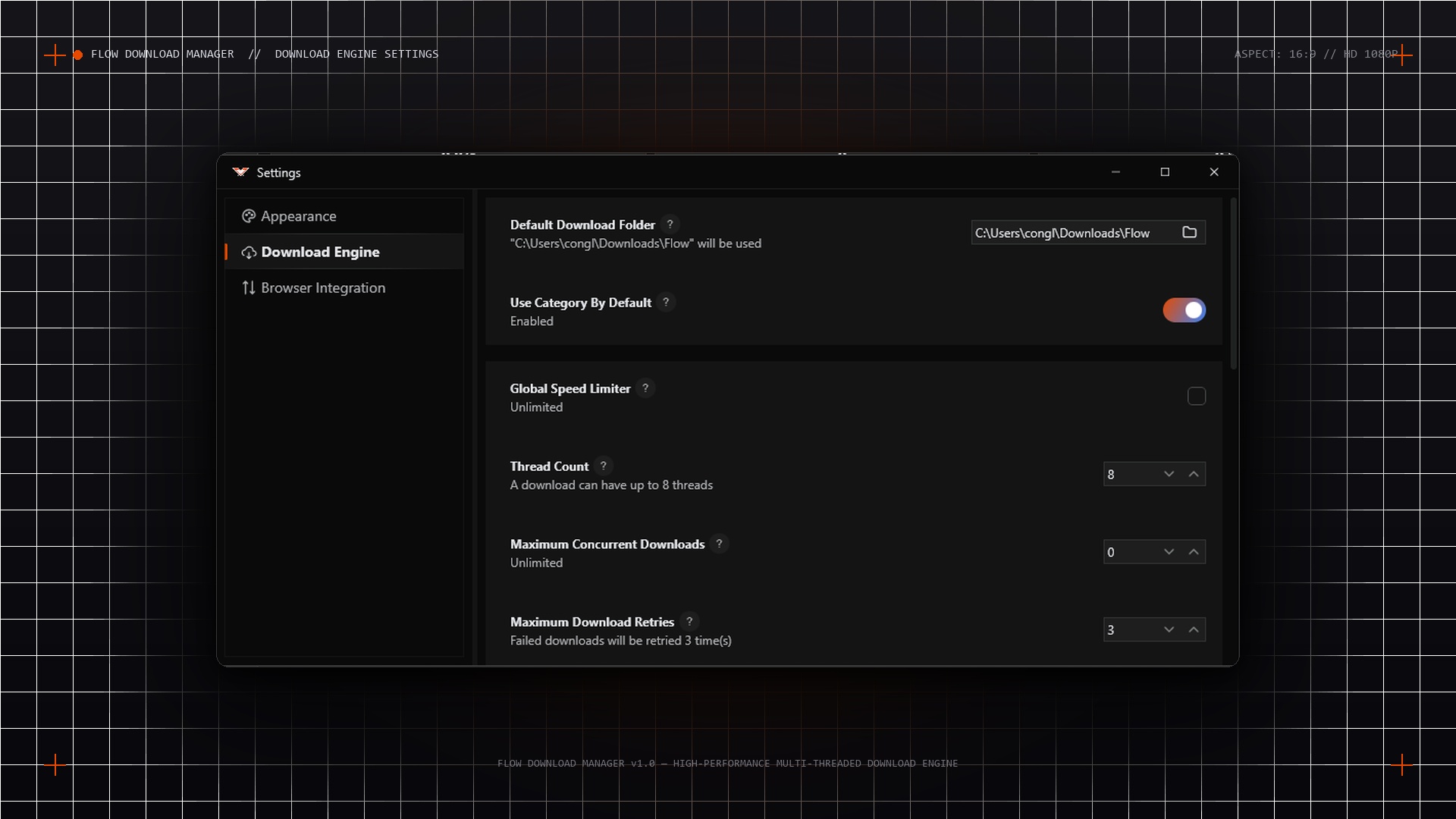 Engine Settings